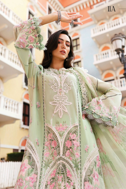 3 Piece Suit Stitched Embroidered Luxury Lawn Maria.B - MBL'26-11A