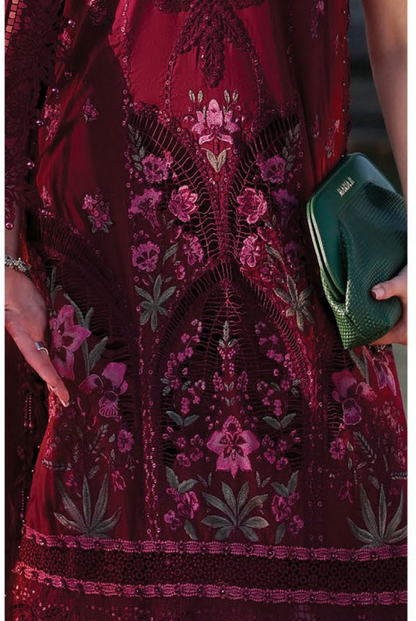 3 Piece Suit Stitched Embroidered Luxury Lawn Maria.B - MBL'26-11B