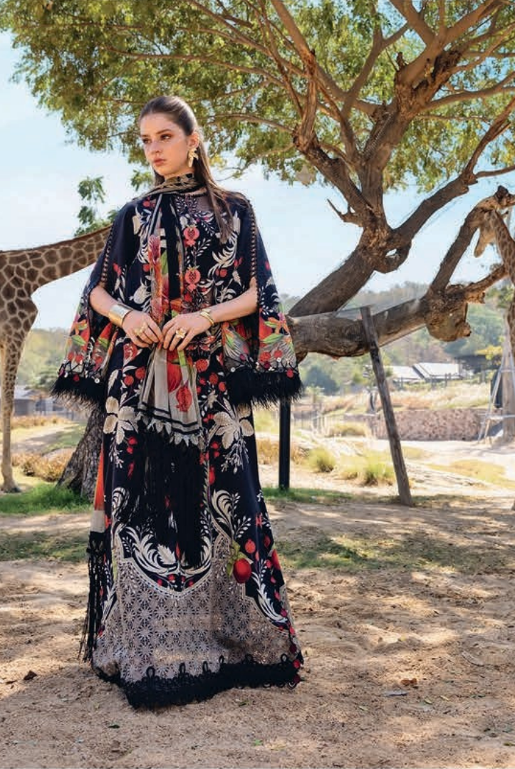 3 Piece Suit Stitched Embroidered Lawn BY Maria.B M.PRINTS'26 - MBPT-29-12B