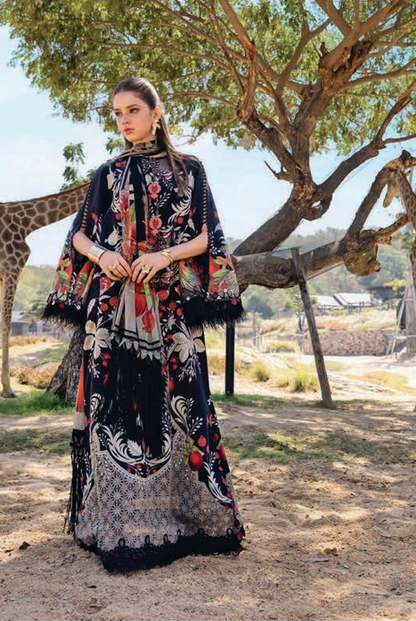 3 Piece Suit Stitched Embroidered Lawn BY Maria.B M.PRINTS'26 - MBPT-29-12B