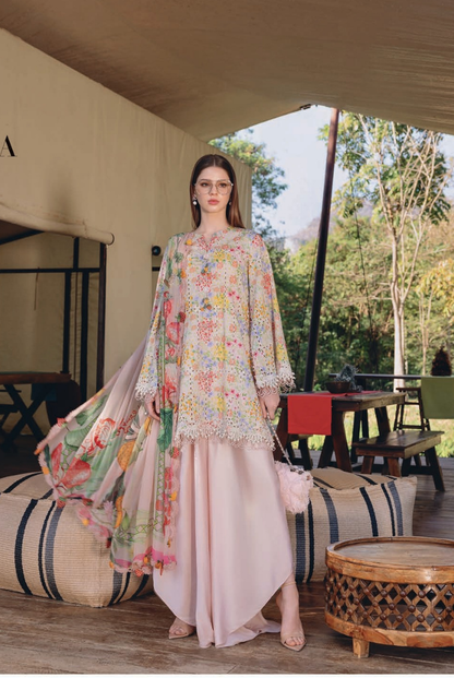 3 Piece Suit Stitched Embroidered Lawn BY Maria.B M.PRINTS'26 - MBPT-29-14A