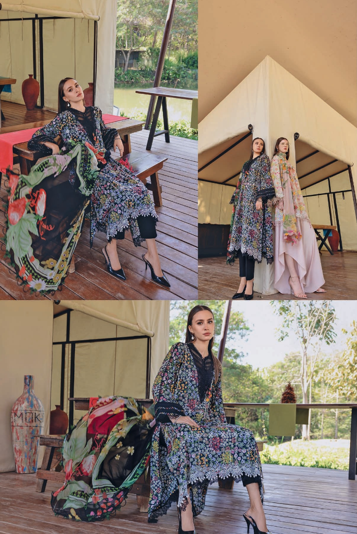 3 Piece Suit Stitched Embroidered Lawn BY Maria.B M.PRINTS'26 - MBPT-29-14B
