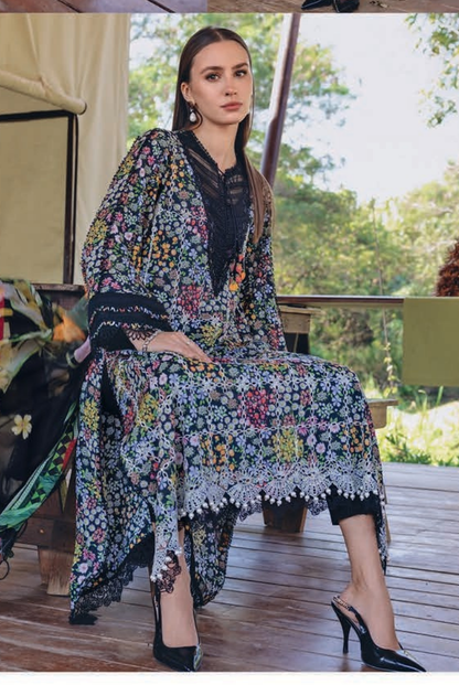 3 Piece Suit Stitched Embroidered Lawn BY Maria.B M.PRINTS'26 - MBPT-29-14B