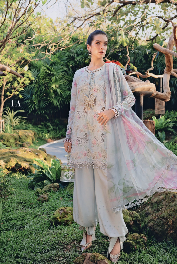 3 Piece Suit Stitched Embroidered Lawn BY Maria.B M.PRINTS'26 - MBPT-29-1B