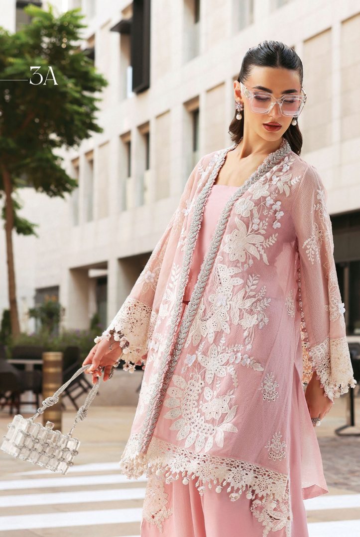 3 Piece Suit Stitched Embroidered Luxury Lawn Maria.B - MBL'26-3A