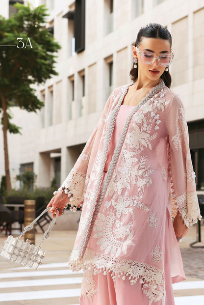 3 Piece Suit Stitched Embroidered Luxury Lawn Maria.B - MBL'26-3A