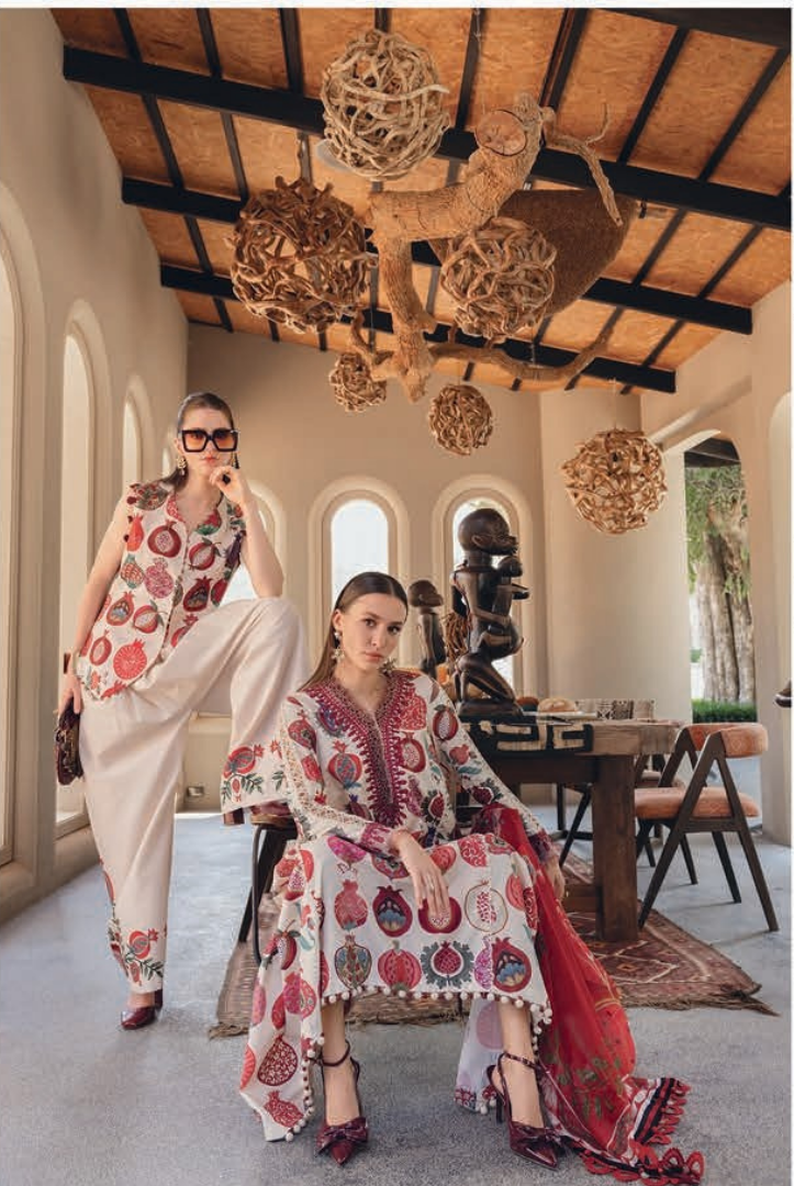 3 Piece Suit Stitched Embroidered Lawn BY Maria.B M.PRINTS'26 - MBPT-29-3A