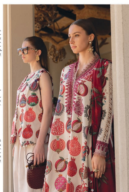 3 Piece Suit Stitched Embroidered Lawn BY Maria.B M.PRINTS'26 - MBPT-29-3A