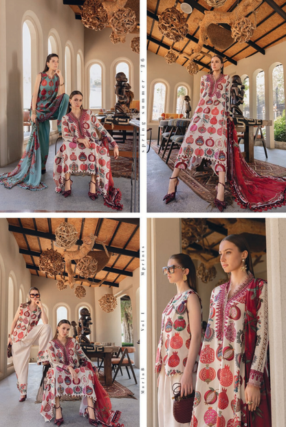 3 Piece Suit Stitched Embroidered Lawn BY Maria.B M.PRINTS'26 - MBPT-29-3A