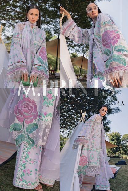 3 Piece Suit Stitched Embroidered Lawn BY Maria.B M.PRINTS'26 - MBPT-29-4A
