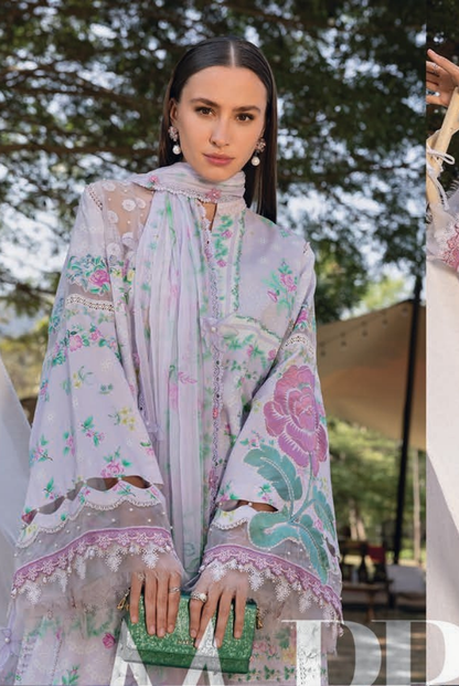 3 Piece Suit Stitched Embroidered Lawn BY Maria.B M.PRINTS'26 - MBPT-29-4A