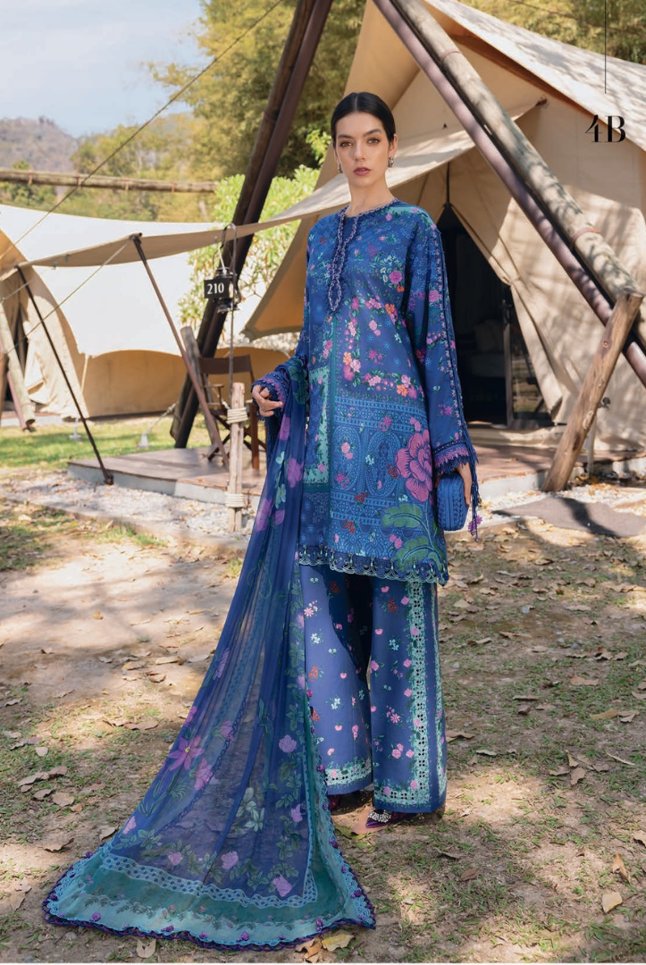 3 Piece Suit Stitched Embroidered Lawn BY Maria.B M.PRINTS'26 - MBPT-29-4B