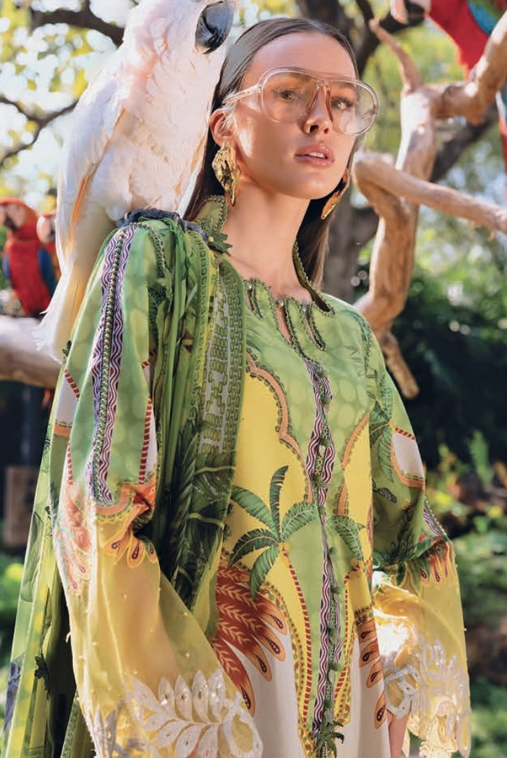 3 Piece Suit Stitched Embroidered Lawn BY Maria.B M.PRINTS'26 - MBPT-29-5B