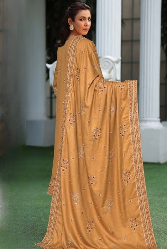 3 PC - Johra Aura - Stitched Embroidered Winter Collection - Mustard (JH-1437)