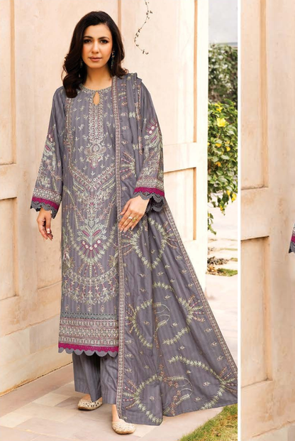 3 PC - Johra Aura - Stitched Embroidered Winter Collection - Steel Grey (JH-1438)