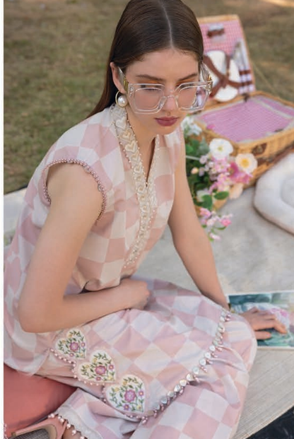 3 Piece Suit Stitched Embroidered Lawn BY Maria.B M.PRINTS'26 - MBPT-29-6A
