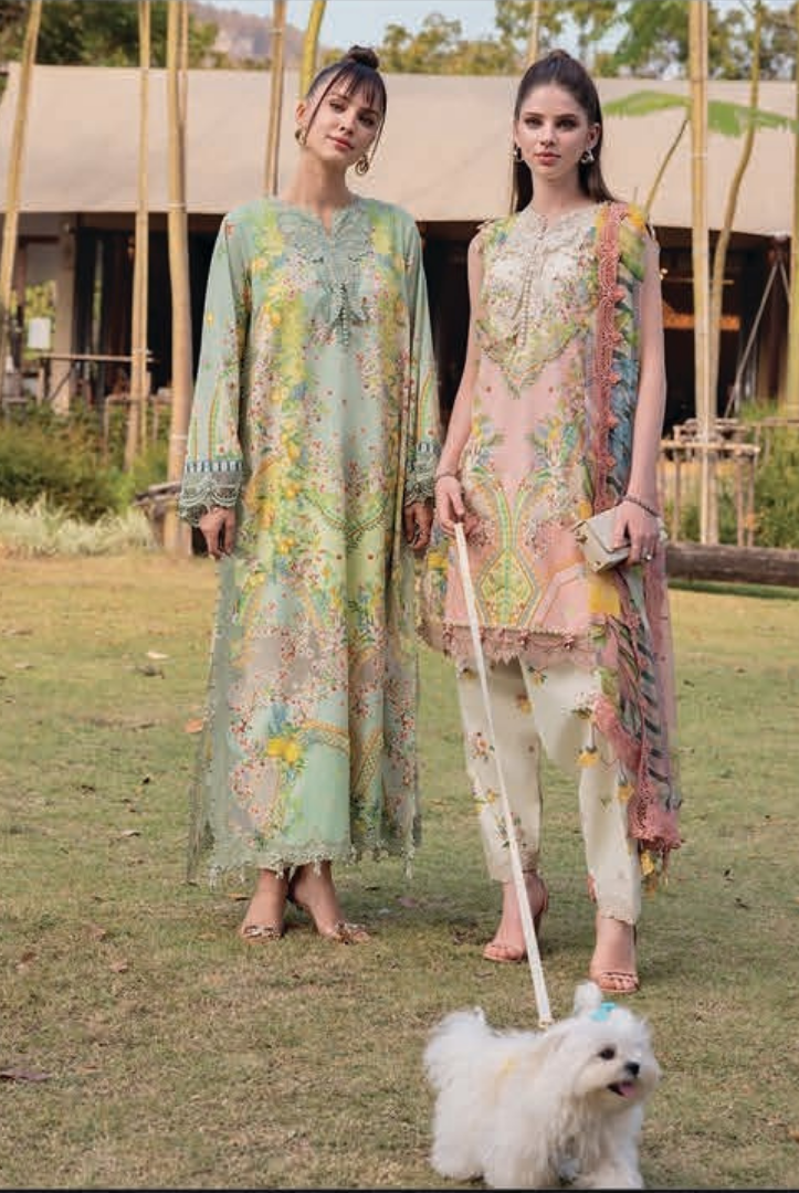 3 Piece Suit Stitched Embroidered Lawn BY Maria.B M.PRINTS'26 - MBPT-29-8B