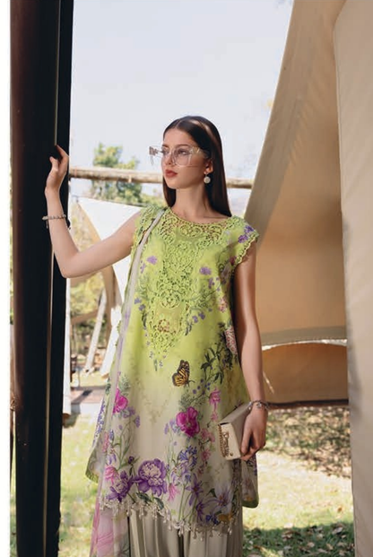 3 Piece Suit Stitched Embroidered Lawn BY Maria.B M.PRINTS'26 - MBPT-29-9A