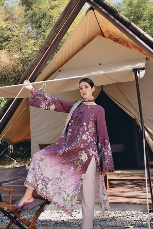 3 Piece Suit Stitched Embroidered Lawn BY Maria.B M.PRINTS'26 - MBPT-29-9B