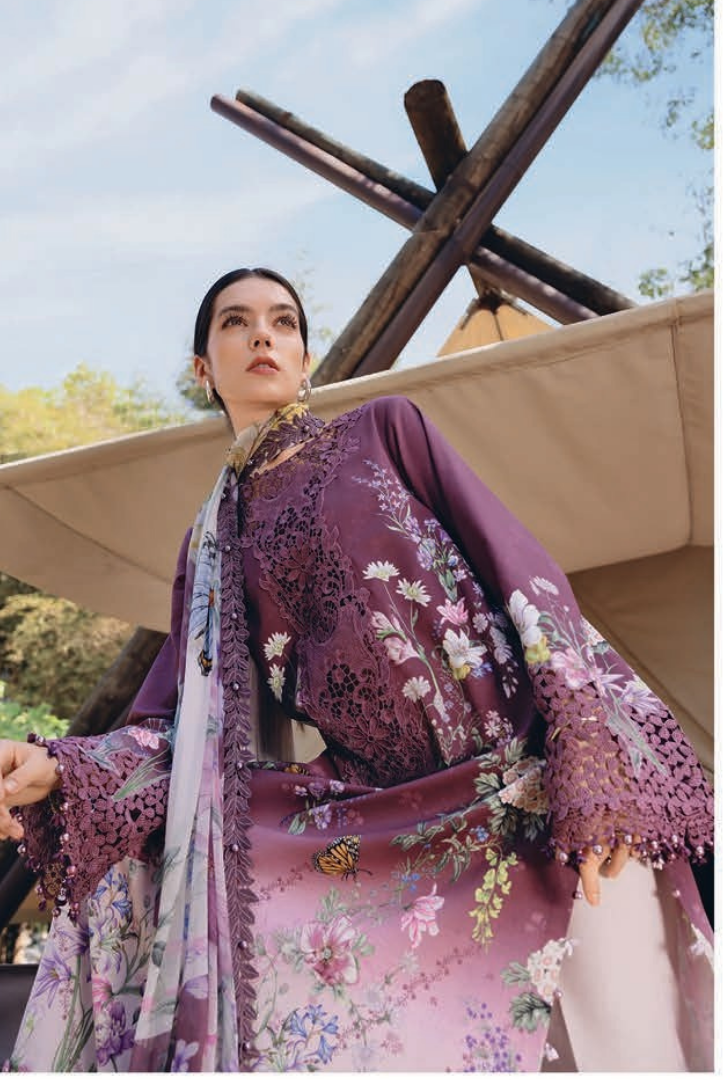 3 Piece Suit Stitched Embroidered Lawn BY Maria.B M.PRINTS'26 - MBPT-29-9B