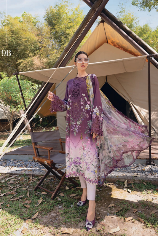 3 Piece Suit Stitched Embroidered Lawn BY Maria.B M.PRINTS'26 - MBPT-29-9B