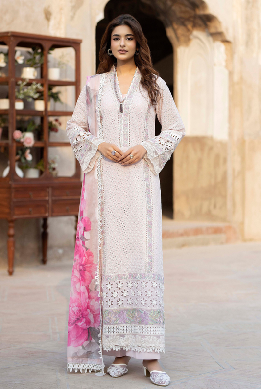 ADAN'S LIBAS Tradition 2  Schiffli Embroidered Lawn 3 Piece Stitched Suit"26-Design 07