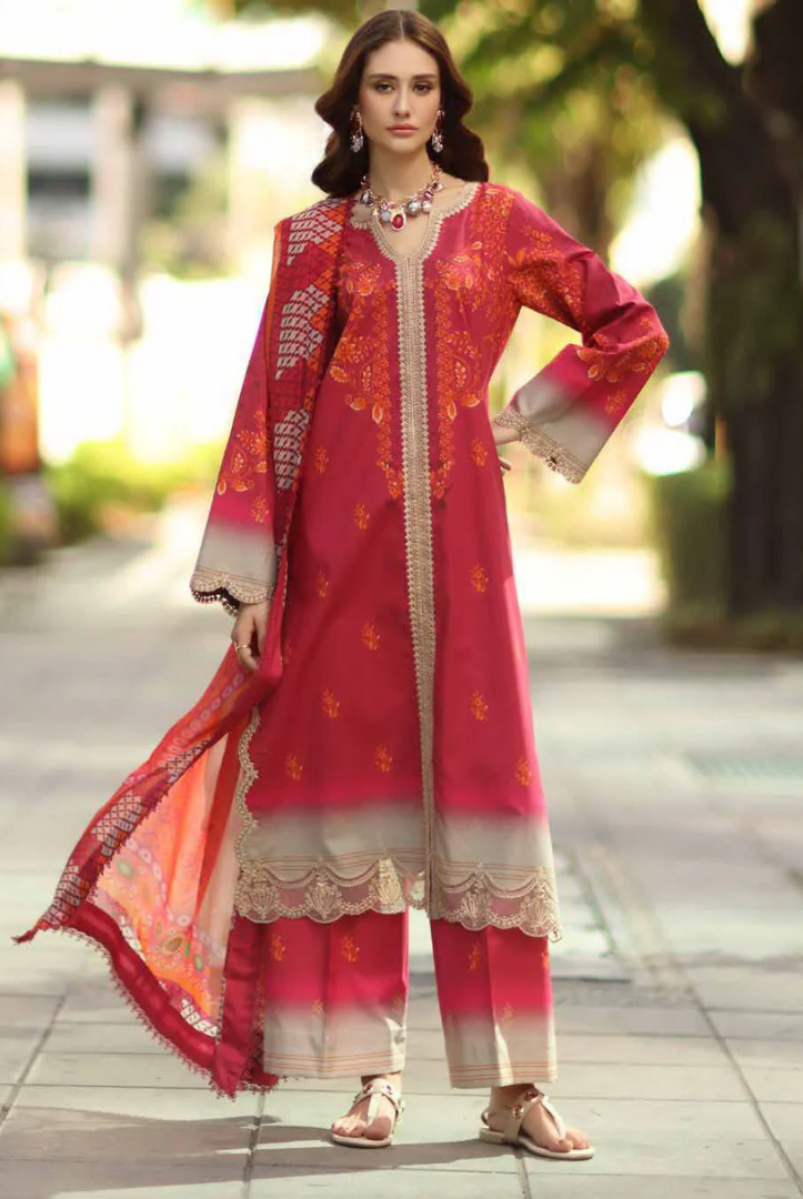 3 Piece Suit Stitched Embroidered Lawn BY Charizma Aghaz-e-Nou  AG6-02