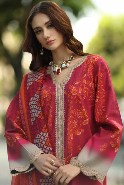 3 Piece Suit Stitched Embroidered Lawn BY Charizma Aghaz-e-Nou  AG6-02