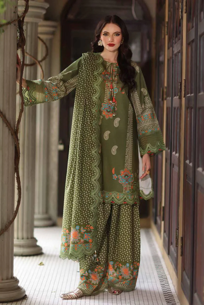 3 Piece Suit Stitched Embroidered Lawn BY Charizma Aghaz-e-Nou  AG6-03