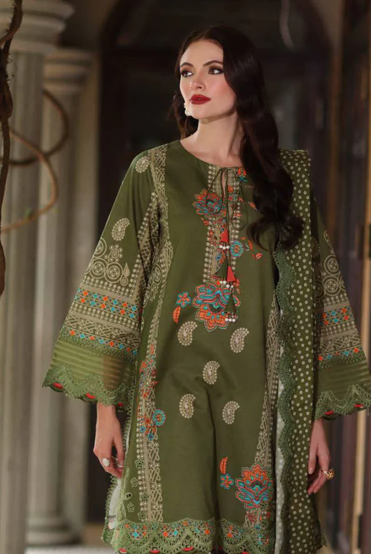 3 Piece Suit Stitched Embroidered Lawn BY Charizma Aghaz-e-Nou  AG6-03