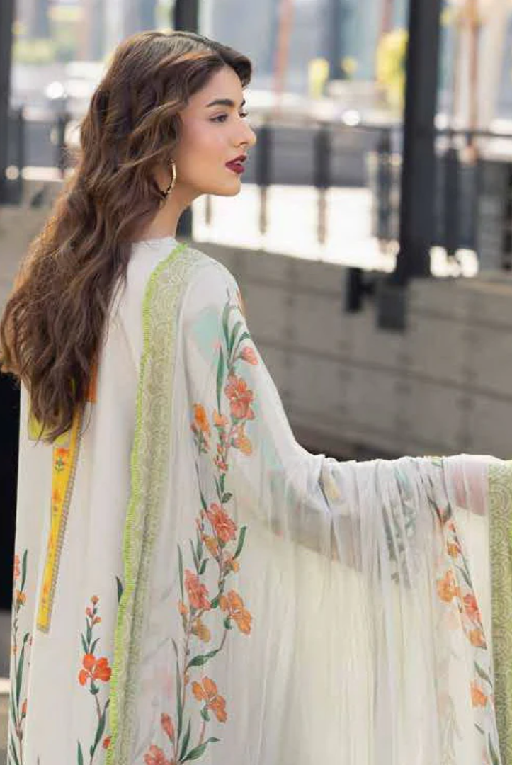 3 Piece Suit Stitched Embroidered Lawn BY Charizma Aghaz-e-Nou  AG6-04