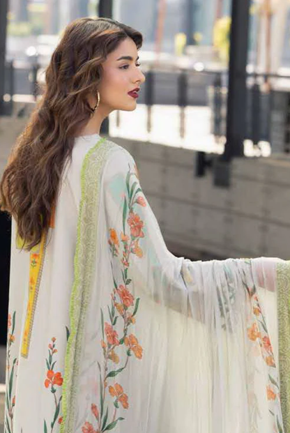 3 Piece Suit Stitched Embroidered Lawn BY Charizma Aghaz-e-Nou  AG6-04