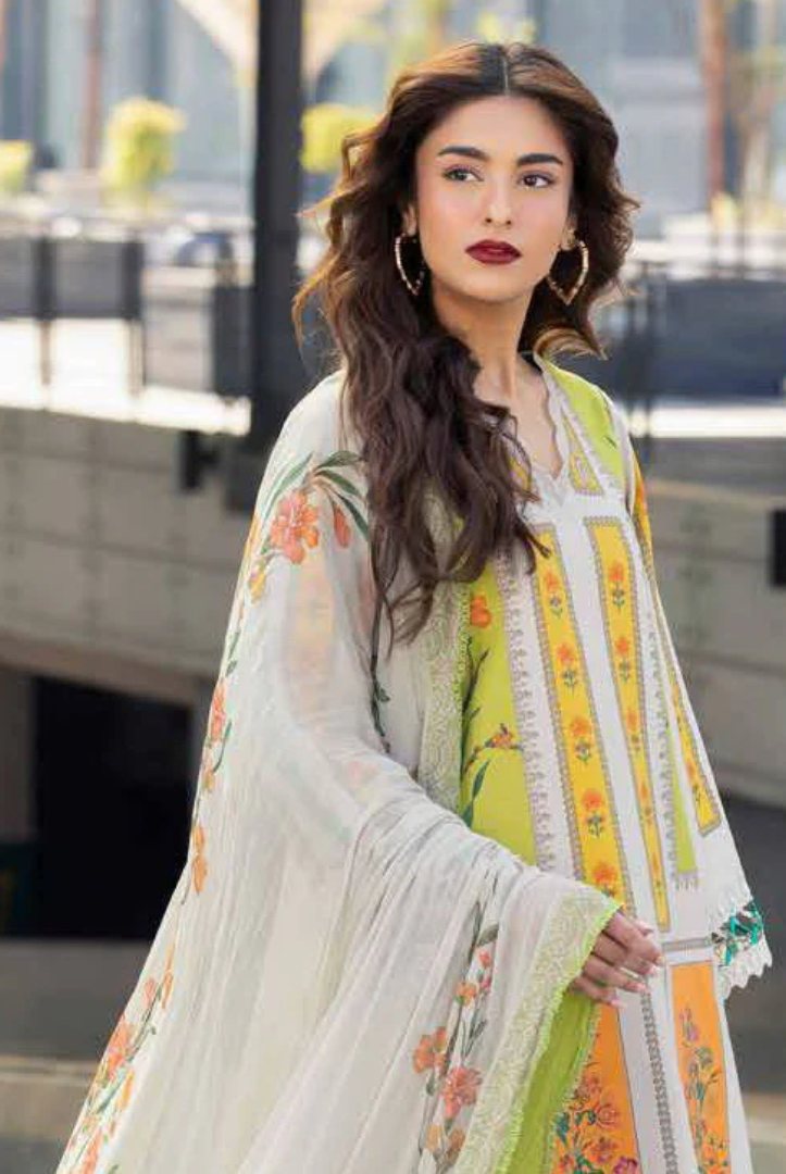 3 Piece Suit Stitched Embroidered Lawn BY Charizma Aghaz-e-Nou  AG6-04