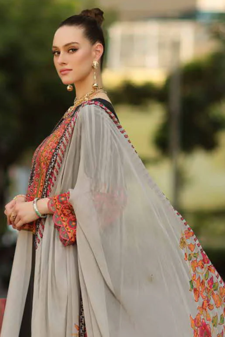 3 Piece Suit Stitched Embroidered Lawn BY Charizma Aghaz-e-Nou  AG6-06