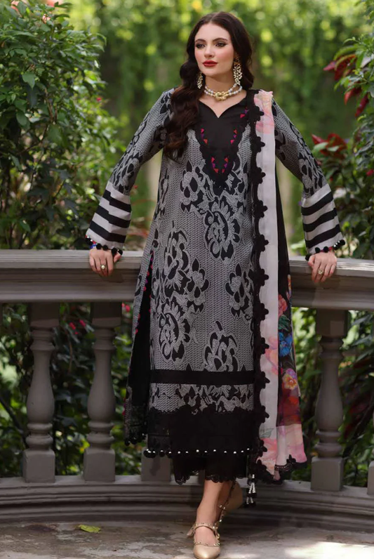 3 Piece Suit Stitched Embroidered Lawn BY Charizma Aghaz-e-Nou  AG6-07