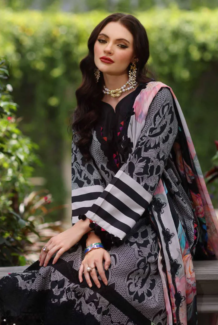 3 Piece Suit Stitched Embroidered Lawn BY Charizma Aghaz-e-Nou  AG6-07