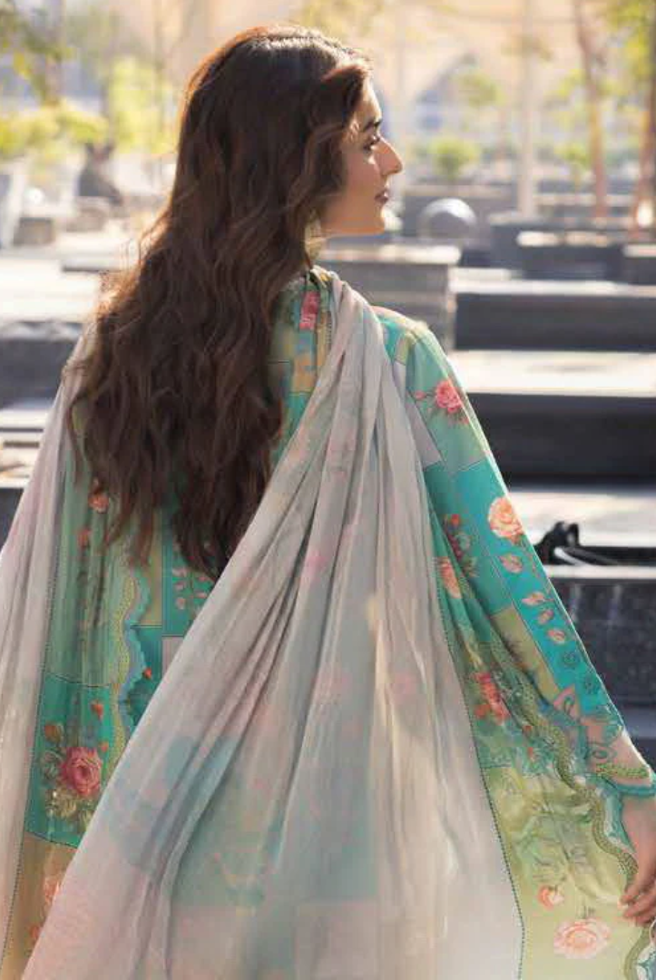 3 Piece Suit Stitched Embroidered Lawn BY Charizma Aghaz-e-Nou  AG6-08
