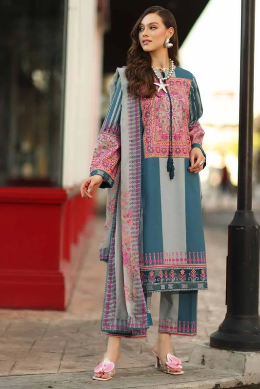 3 Piece Suit Stitched Embroidered Lawn BY Charizma Aghaz-e-Nou  AG6-09