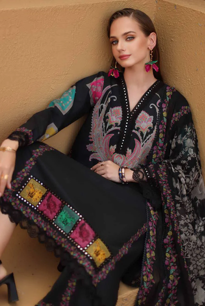 3 Piece Suit Stitched Embroidered Lawn BY Charizma Aghaz-e-Nou  AG6-10