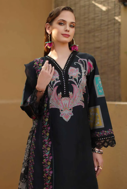 3 Piece Suit Stitched Embroidered Lawn BY Charizma Aghaz-e-Nou  AG6-10