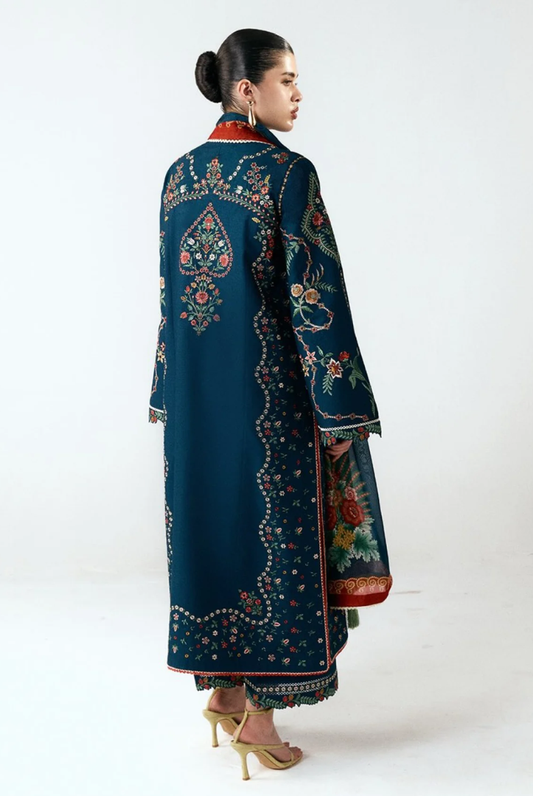 Jugnu by Hussain Rehar Stitched 3 Piece Embroidered Lawn Suit – Agna-D#1275