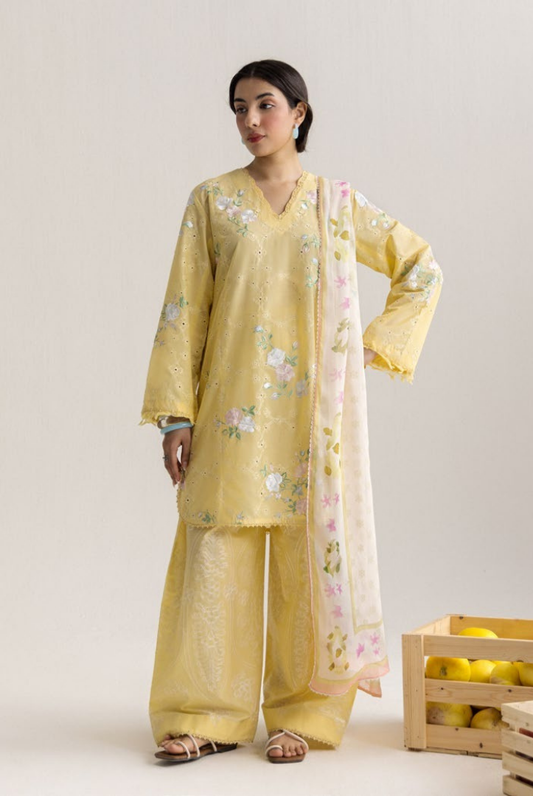 Coco by Zara Shahjahan Edit 26 Vol II Stitched Embroidered Lawn 3 Piece Suit-AIRI-1B