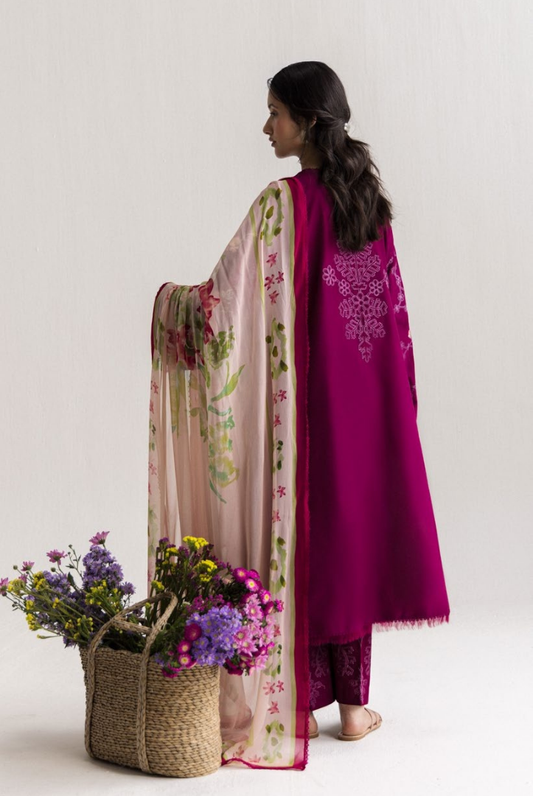 Coco by Zara Shahjahan Edit 26 Vol II Stitched Embroidered Lawn 3 Piece Suit-AIRI-1A