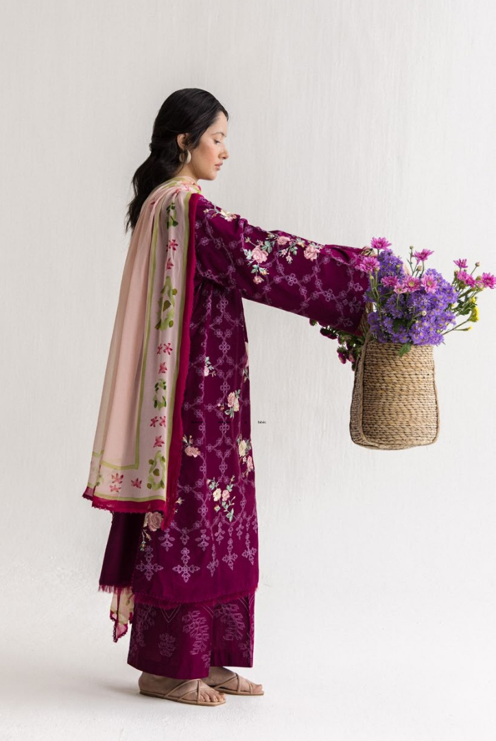 Coco by Zara Shahjahan Edit 26 Vol II Stitched Embroidered Lawn 3 Piece Suit-AIRI-1A