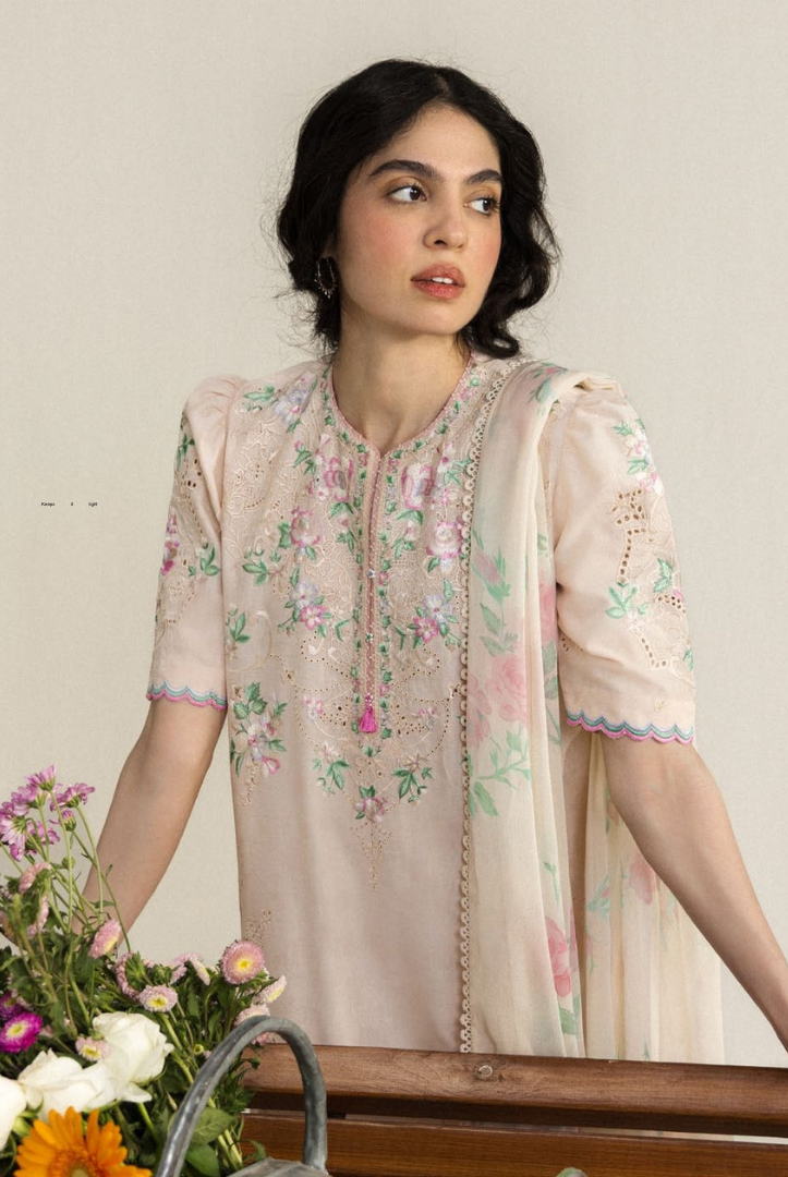Coco by Zara Shahjahan Edit 26 Vol II Stitched Embroidered Lawn 3 Piece Suit-ARLO-7B
