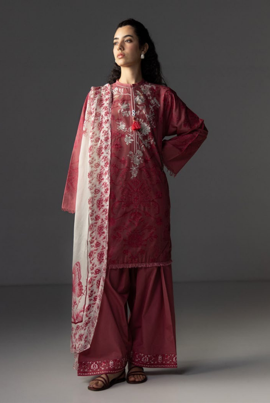 3 Piece Suit Stitched Embroidered Lawn Coco By Zara Shahjahan Lawn’26 AVIONA-3B