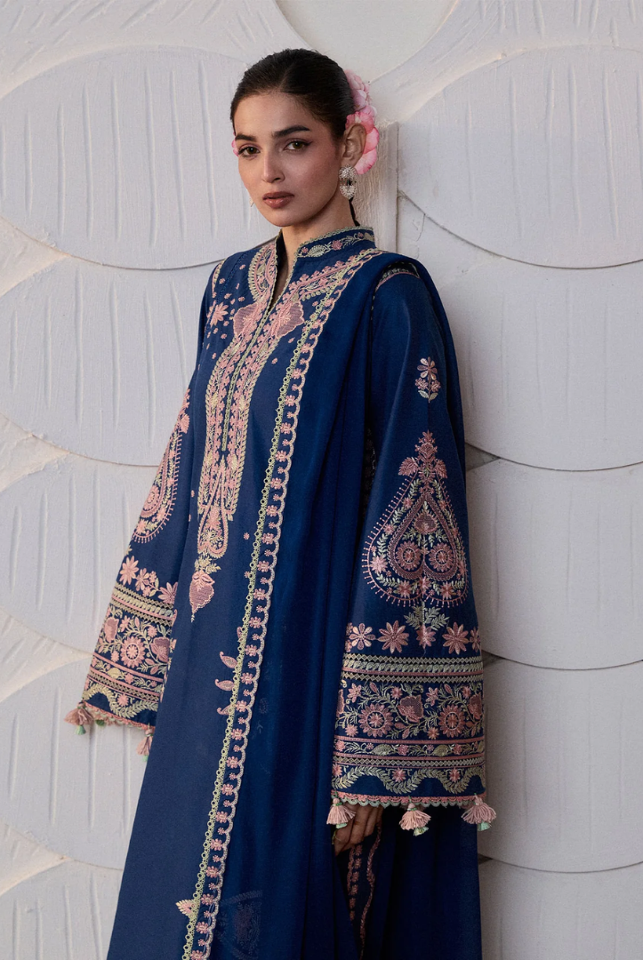 Zan by Hussain Rehar 3 Piece Suit Stitched Luxury Lawn Festive Collection'26-ABI