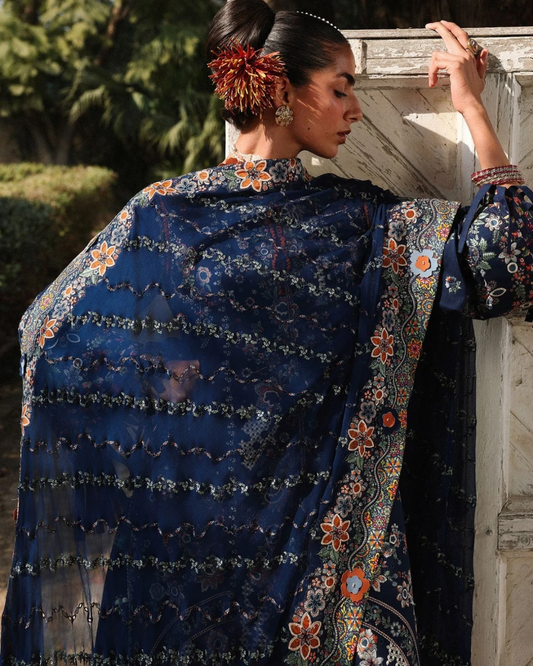 3 Piece Suit Stitched Embroidered KALABAGH Luxury Lawn '26 by Hussain Rehar Eid Edit Amalfi-D#80