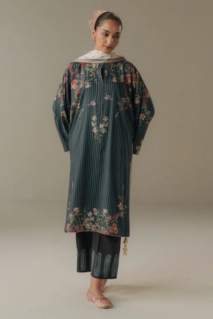 3 Piece Suit Stitched Printed Linen Drop Five Coco By Zara Shahjahan Amber Days-1B