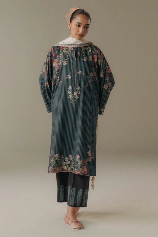 3 Piece Suit Stitched Printed Linen Drop Five Coco By Zara Shahjahan Amber Days-1B